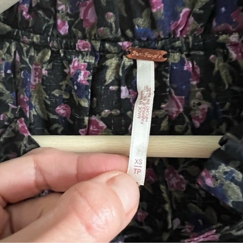 FREE PEOPLE Black Floral Blouse - Picture 5 of 13